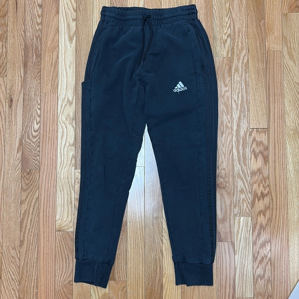Adidas Black on Black Knit Joggers - size small